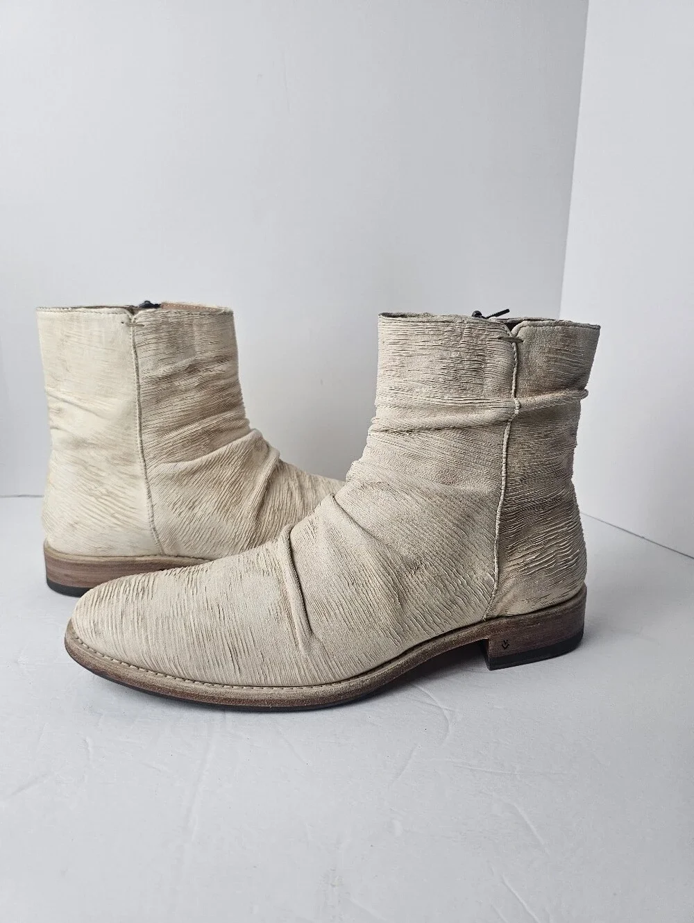 John Varvatos Morrison Sharpei Boot‎ Size 9 USA Handmade Italy Beige Luxury